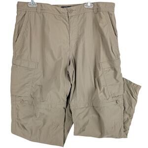 REI Co-Op Convertable Cargo Pants Men's 42X32 (38x30) Beige Nylon Hiking Relaxed